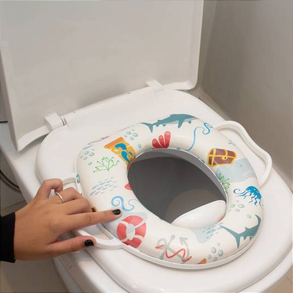 Redutor de Assento Sanitário Almofadado com Alça Fundo do Mar