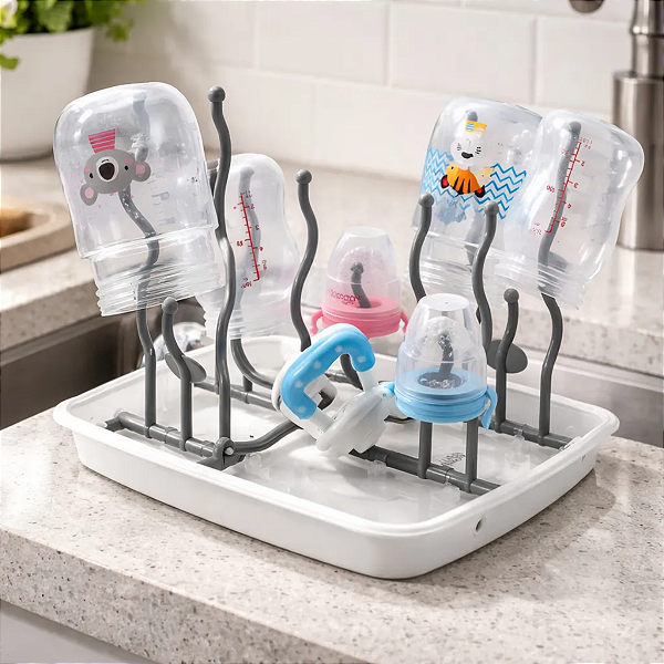 Escorredor de Mamadeira Copos Garrafas Portátil com Case