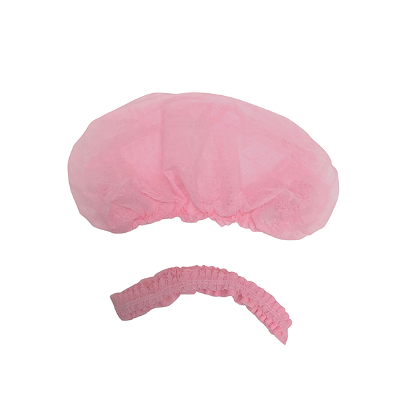Touca Descartável Rosa 20GR REALDESC C Elástico Duplo 100 UN