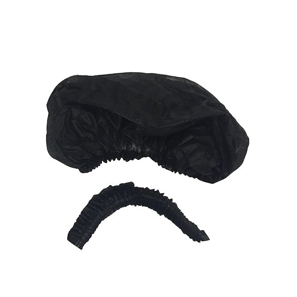 Touca Descartável Preto 20GR REALDESC Elástico Duplo 100 UN