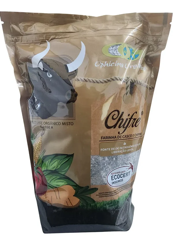 Fertilizante Orgânico Mix Farinha De Chifre E Casco N12% 1kg