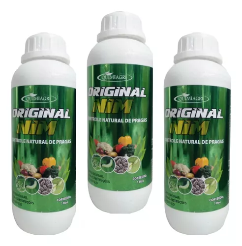 Kit 3 Puro Neen Óleo Natural Anti Pragas Quimiagri 1 Litro