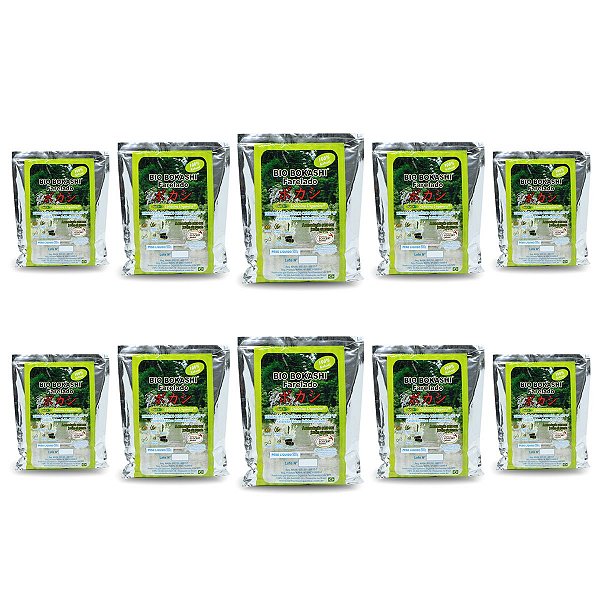 Kit Com 10 Fertilizantes Orgânico Bio Bokashi Farelado 500g