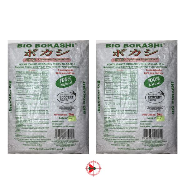Kit Com 2 Fertilizantes Orgânico Bio Bokashi Farelado 5kg