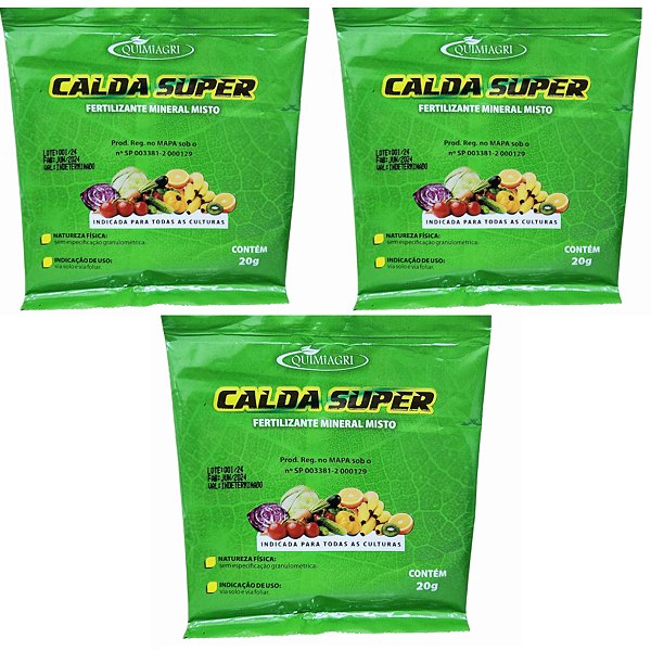 Kit 3 Fertilizantes Mineral Calda Bordaleza 20g Quimiagri