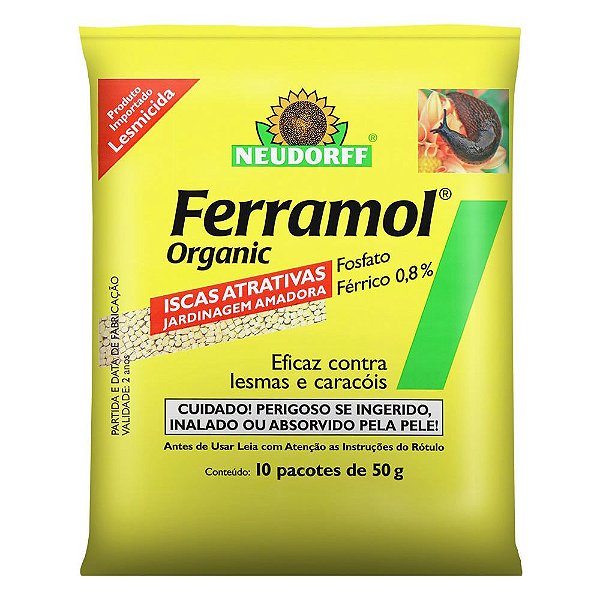 Lesmicida Ferramol Organic Lesmas E Caracóis Neudorff 500gr