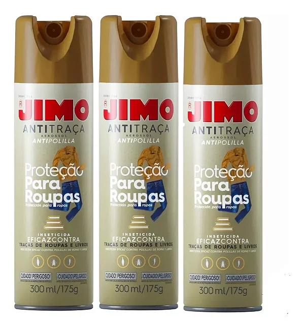 Kit Com 3 Anti Traça Jimo 300ml Repele Traças