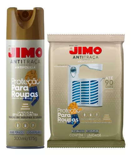 Kit 1 Anti Traça Jimo 300ml + 1 Cartelas Anti Traça Jimo