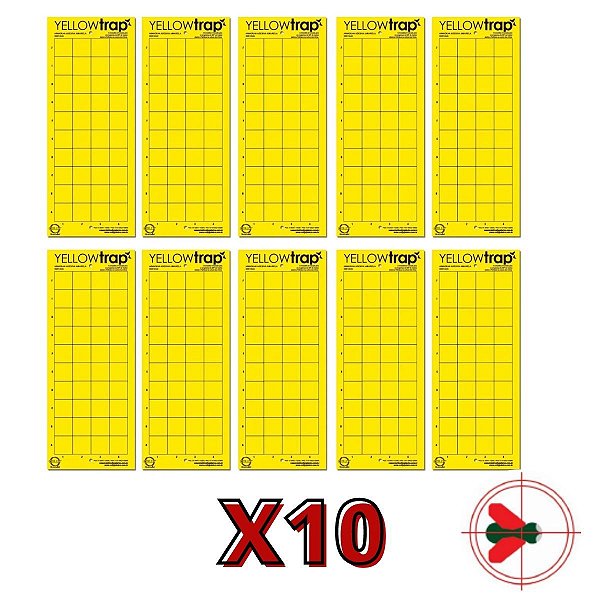 Kit Armadilha Adesiva Yellow Trap Insetos Voadores 10 Unids