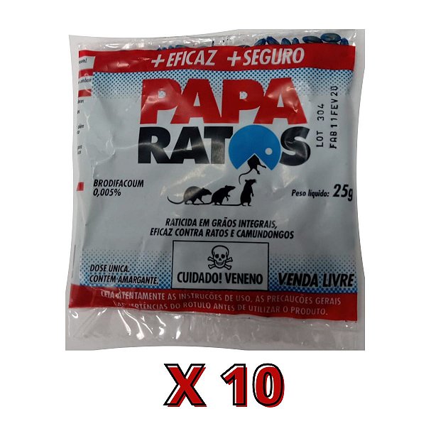 kit 10 saches Papa Ratos graos integrais super atrativo 25g