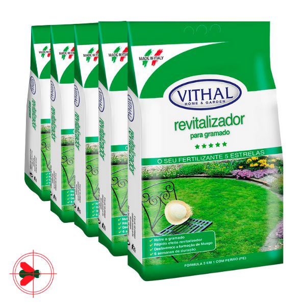 Kit Fertilizante Revitalizador Para Gramado Vithal 1k - 5 Un