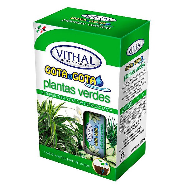 Fertilizante Líquido Gota A Gota Plantas Verdes Vithal 192ml