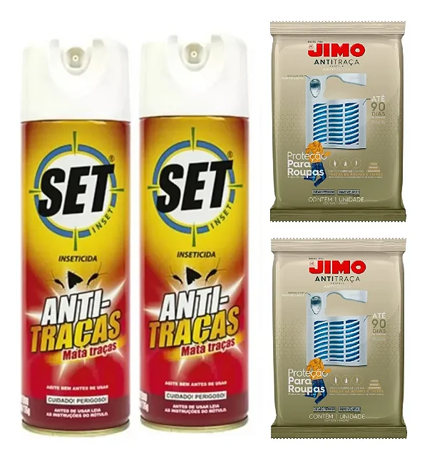 Kit Anti Traças Set Inset  2 Un + Cartela Jimo 2 Un