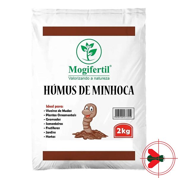 Humus de Minhoca Adubo Orgânico Emb. 2KG