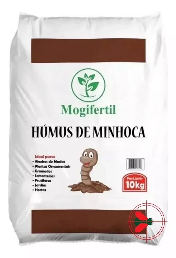Humus de Minhoca Adubo Orgânico Embalagem de 10KG