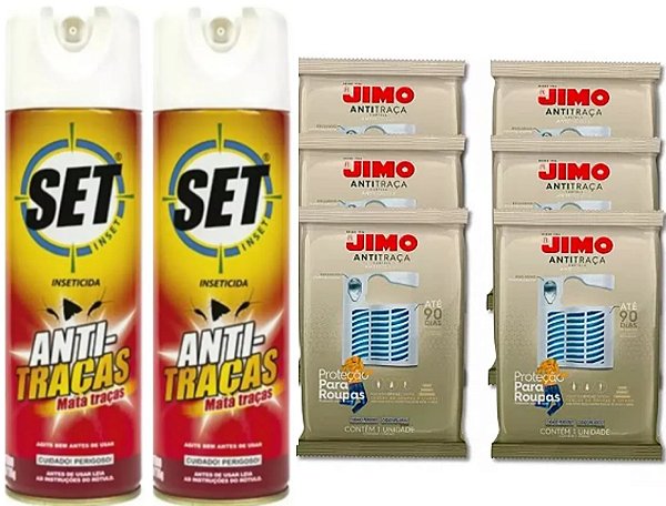 Kit Anti Traças Set Inset  2 Un + Cartela Jimo 6 Un