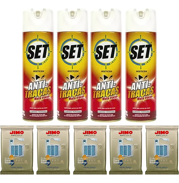 KIt  Anti Traças Set Inset  4 Un + Cartela Jimo 5 Un