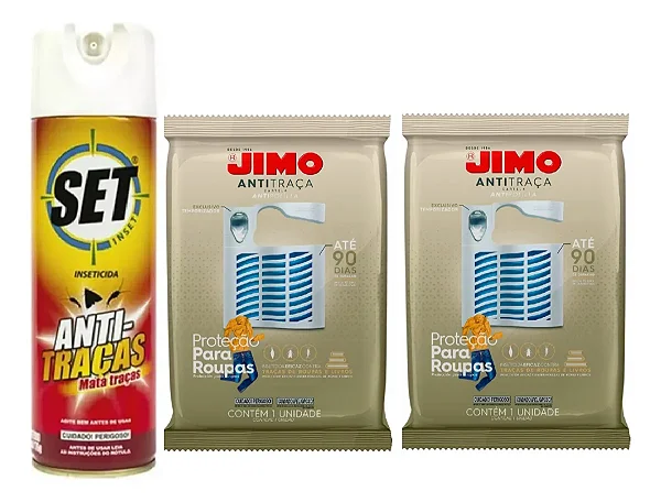 Kit Anti Traças Set Inset  1 Un + Cartela Jimo 2 Un