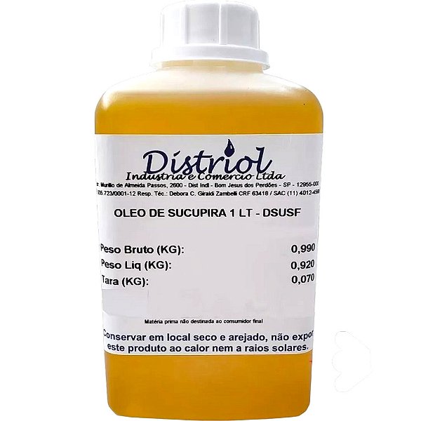 Óleo De Sucupíra 100% Natural Distriol 1 Litro