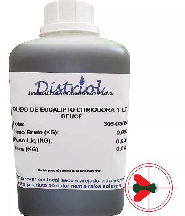 Óleo De Eucalipto Citriodora 100% Natural Distriol 1 Lt