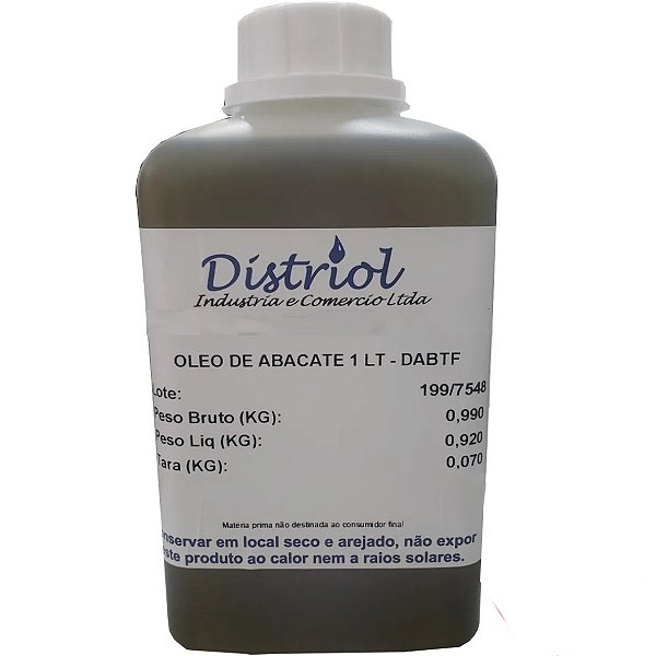 Óleo De Abacate 100% Natural Distriol 1 Lt