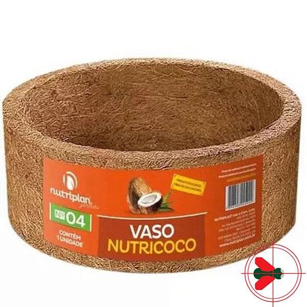 Kit Vaso De Fibra Coco Cuia Nutricoco Media 12,5cmx24cm