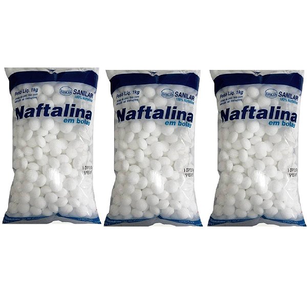 3 Repelentes Naftalina Anti Pragas Traças Morcegos E Pombos 1kg