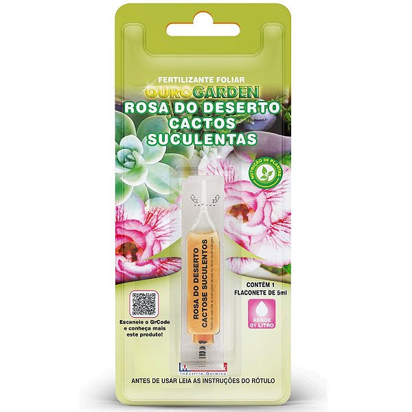 Fertilizante Foliar Rosa Do Deserto, Cactos e Suculentas Mini Dose 5ml
