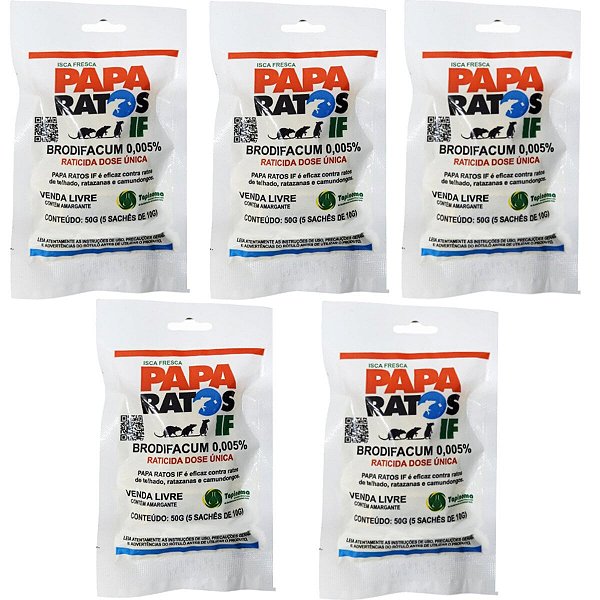 Kit Isca Fresca Anti Ratos Atrativa e Eficaz Uso Domestico 5Un 250g