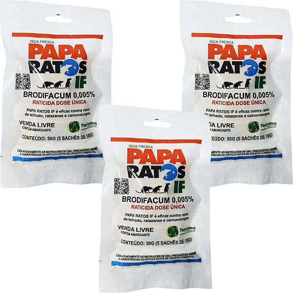 Kit Isca Fresca Anti Ratos Atrativa e Eficaz Uso Domestico 3Un 150g