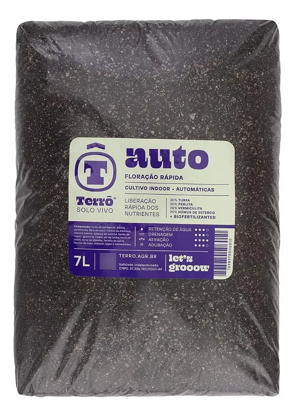 Terrô Solo Auto Substrato Grow Orgânico Floração Rápida 7l