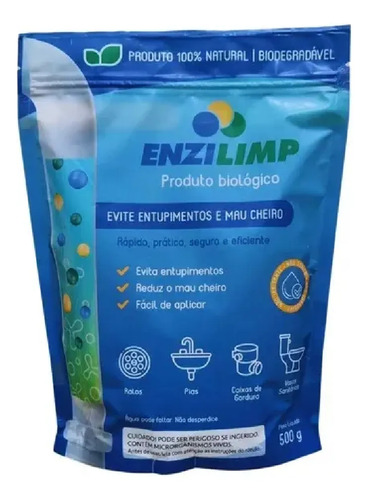 Enzilimp Elimina Odor Ralo Pia Vaso Fossa Caixa De Gordura 500g
