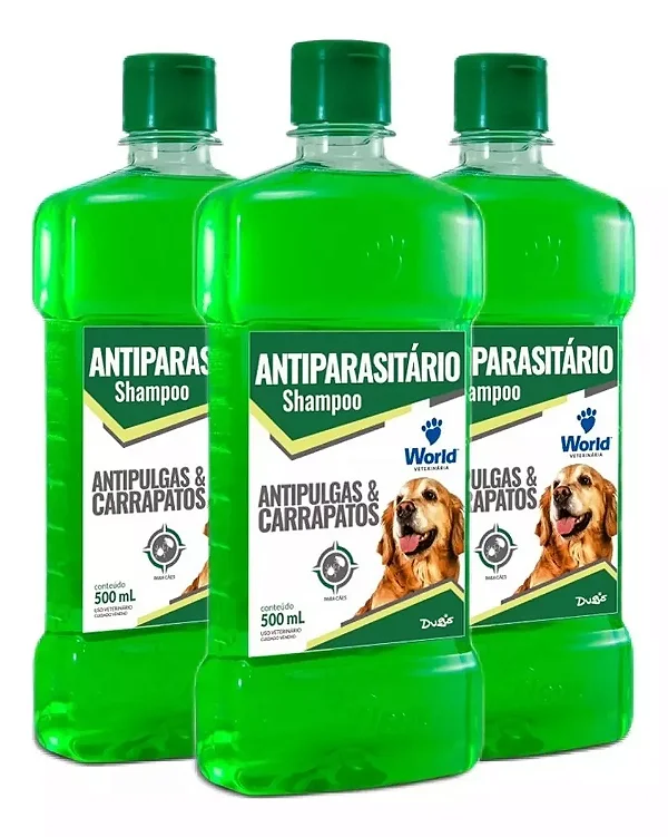 Kit 3un Shampoo Dugs Antipulgas E Carrapatos 500ml