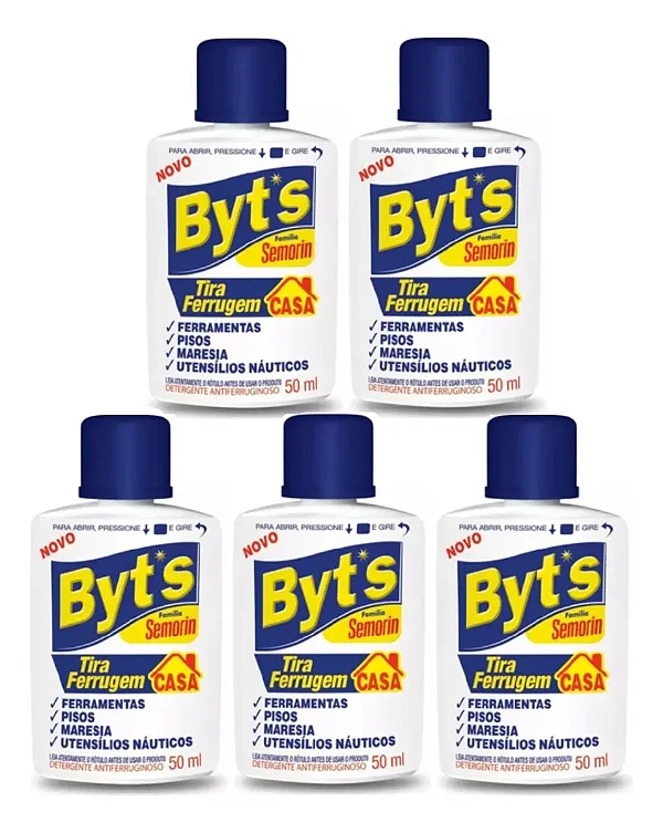 5 Byts Semorin Tira Ferrugem Casa Ferramenta Acessórios 50ml