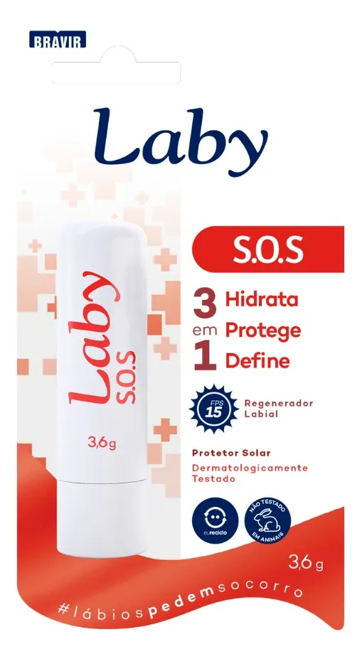 Laby Sos Protetor Solar Regenerador Labial Fps15 1 Un 3,6gr