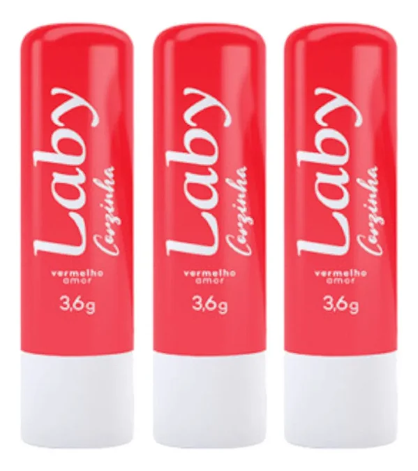 Kit Laby Corzinha Vermelho Fps15 Hidrante Labial 3un 3,6gr