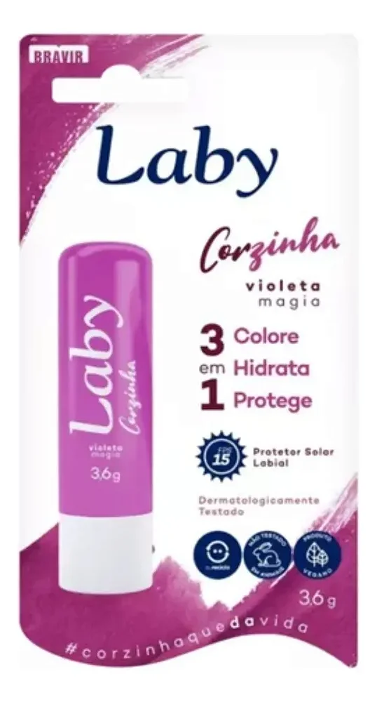 Laby Corzinha Violeta Fps15 Hidrante Labial 1un 3,6gr