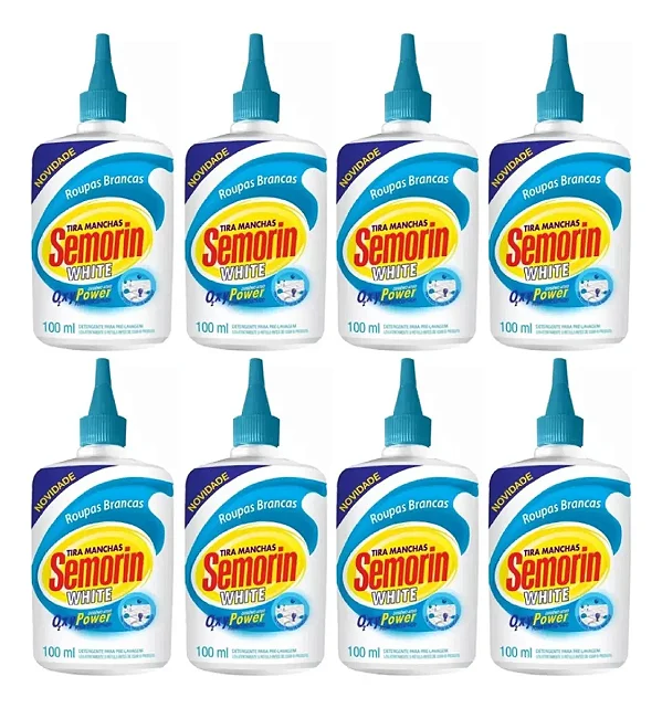 Kit Semorin White Tira Manchas De Roupas Brancas 8un 100ml