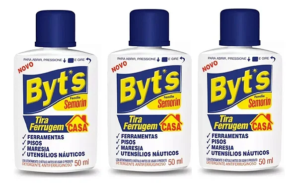 3 Byts Semorin Tira Ferrugem Casa Ferramenta Acessórios 50ml