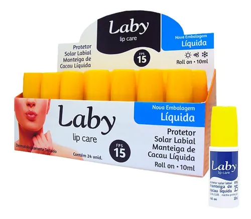 Laby Lip Care Manteiga Cacau Fps15 Liquido Rollon 24un 10ml
