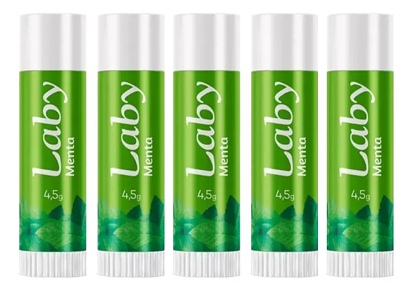 Kit 5 Laby Protetor Labial Fps15 Menta Stick 4,5g