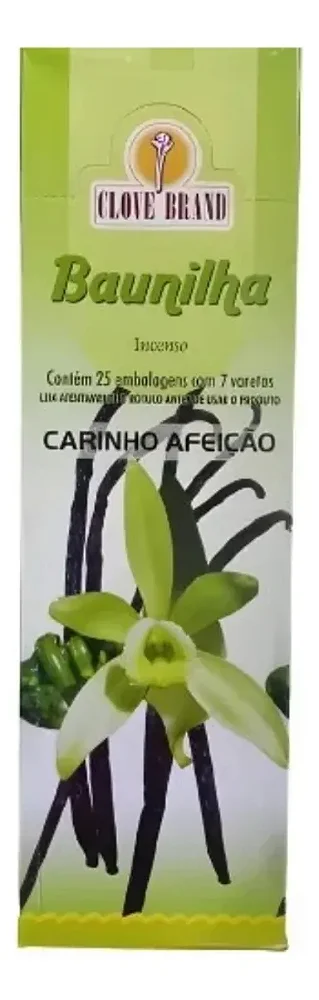 Incenso Baunilha Made In Índia Caixa Com 175 Varetas 1un
