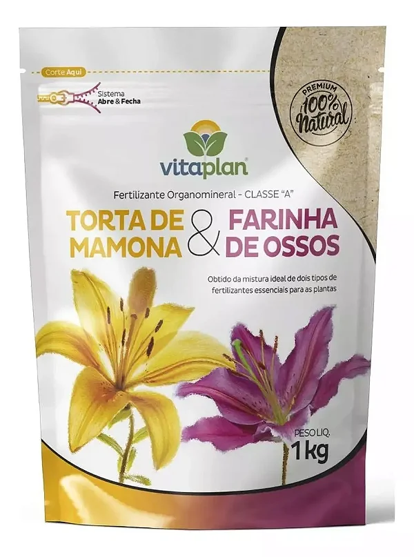 Fertilizante Torta De Mamona e Farinha De Osso Saco 1kg