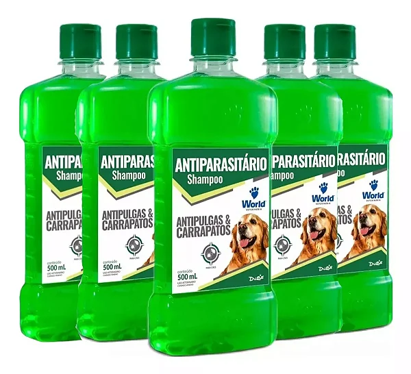 Kit 5un Shampoo Dugs Antipulgas E Carrapatos 500ml