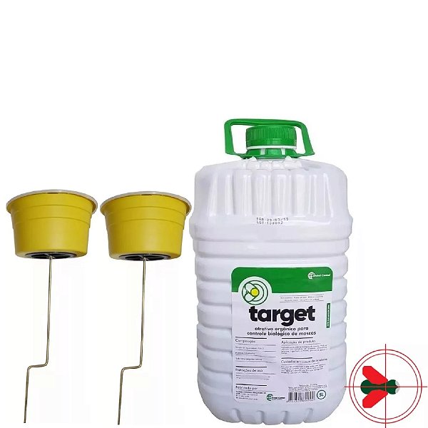 2 Armadilha Para Mosca + Refil Atrativo 5 Litros Target