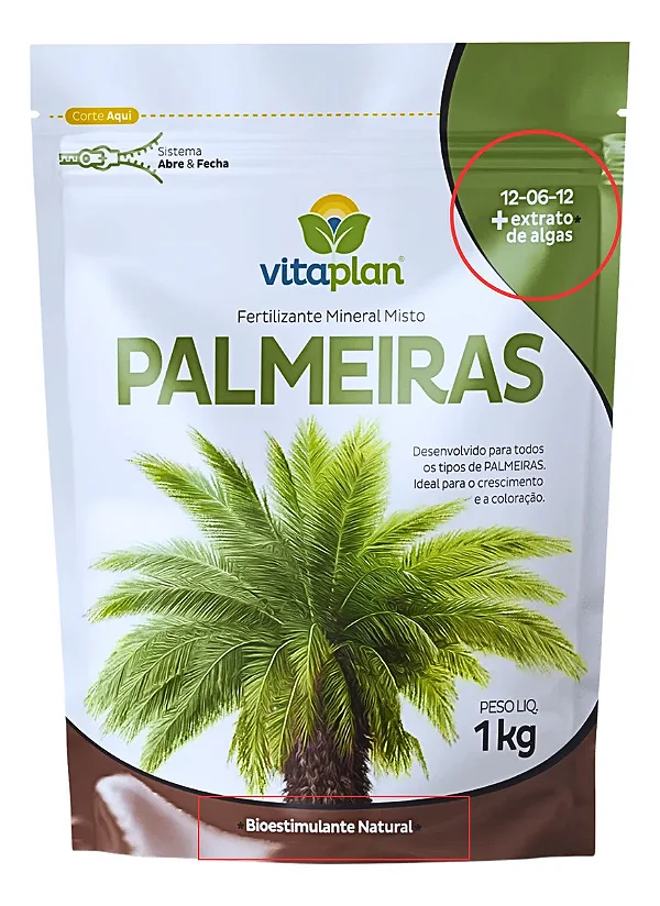 Adubo Fertilizante Palmeiras Crescimento Plantio Jardim 1kg