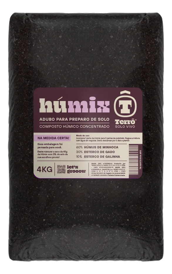 Humix 4kg - Humus Minhoca Esterco Gado Galinha
