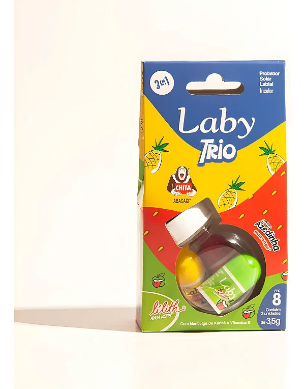 Protetor Labial Laby Trio Azedinha/lilith/chita 3,5g Pote 3u