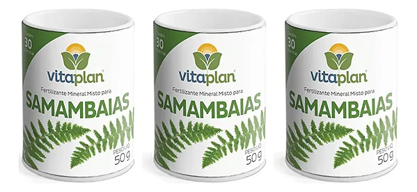 3 Fertilizante Mineral Misto Samambaias Vitaplan 30 Pastilhas