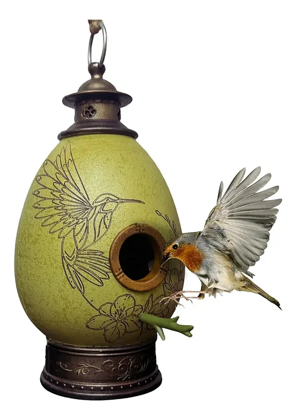 Casa Ovo Ninho Passarinho Jardim 1un Verde